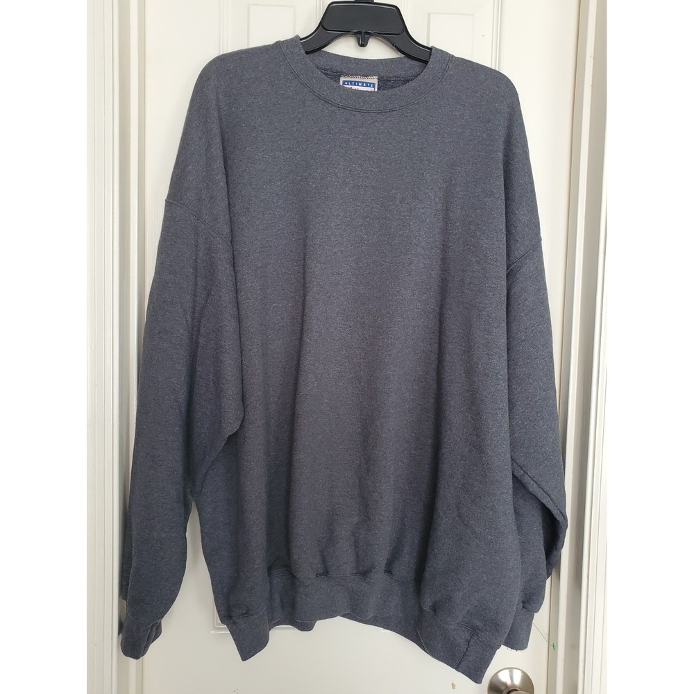 Hanes Sweatshirt Charcoal Gray Ultimate Cotton Printpro Crewneck Vintage 2XL